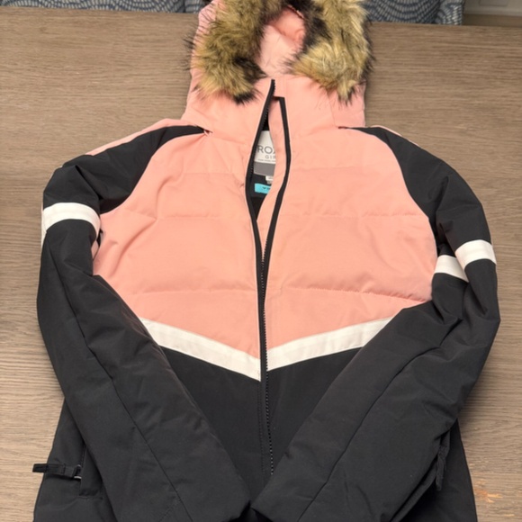 Roxy Girls Ski Set Size L/12 - Pink Jacket and Multicolor pants - Picture 2 of 5